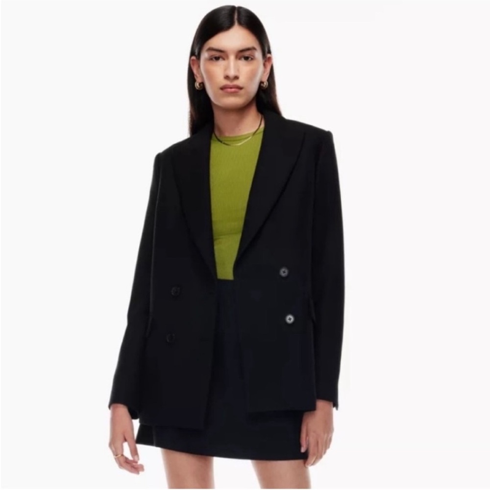 Wilfred Black Double-Breasted Tailored Blazer